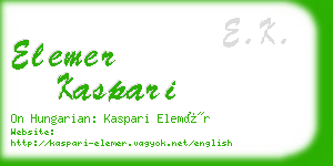 elemer kaspari business card